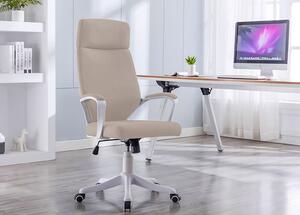 Beżowy ergonomiczny fotel biurowy do komputera - Dawo