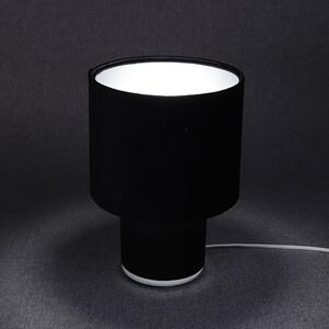 Czarna tkaninowa lampka stołowa walec - A339-Agma