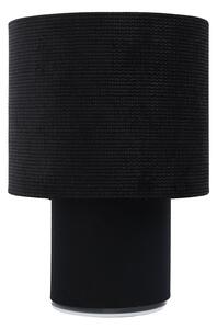 Czarna tkaninowa lampka stołowa walec - A339-Agma