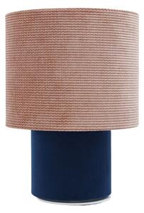 Granatowo-różowa lampa stołowa welurowa - A339-Agma