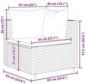 Zestaw Mebli Ogrodowych Komplet Wypoczynkowy Z Poduszkami 6-Częściowy Czarny Rattan Na Taras Balkon Ogród