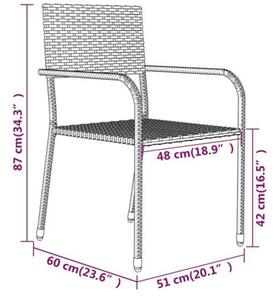 Zestaw Mebli Ogrodowych Komplet Jadalniany 3-Częściowy Czarny Metal Na Taras Balkon Ogród