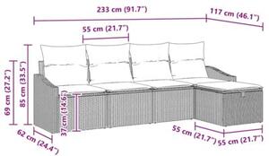 Zestaw Mebli Ogrodowych Komplet Wypoczynkowy Z Poduszkami Beżowy Rattan Na Taras Balkon Ogród
