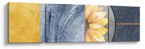 Obraz - Kształty i kwiat (170x50 cm)