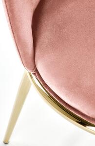 Tapicerowane krzesło do jadalni welur K460 - różowy