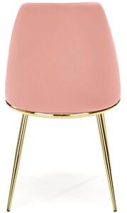 Tapicerowane krzesło do jadalni welur K460 - różowy
