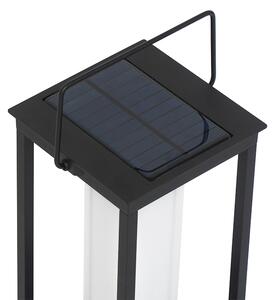 Zewnetrzna Nowoczesna lampa zewnętrzna czarna z diodą LED i ściemniaczem solarnym - Denlu Oswietlenie zewnetrzne