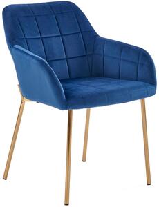 Krzesło tapicerowane K306 glamour - granatowe / złote nogi