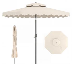 Parasol KOMFOTTEU, 300 cm, parasol ogrodowy z regulowanym ktem nachylenia, solidna metalowa konstrukcja, mechanizm otwierania, parasol tarasowy do uytku na zewntrz, z falujcym brzegiem, parasol reklamowy do ogrodu, tarasu, play