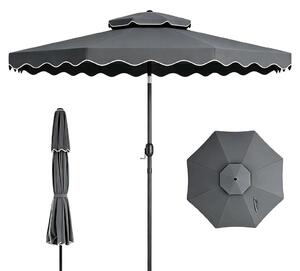 Parasol KOMFOTTEU, 300 cm, parasol ogrodowy z regulowanym ktem nachylenia, solidna metalowa konstrukcja, mechanizm otwierania, parasol tarasowy do uytku na zewntrz, z falujcym brzegiem, parasol reklamowy do ogrodu, tarasu, play