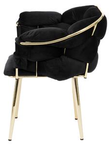 MebleMWM Krzesło glamour / czarny welur CHIC | OUTLET