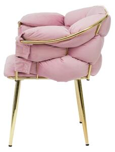 MebleMWM Krzesło glamour / różowy welur CHIC