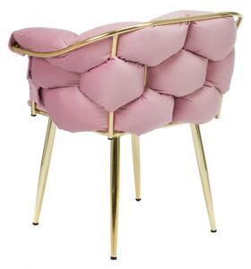 MebleMWM Krzesło glamour / różowy welur CHIC