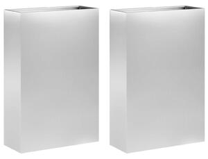 Doniczka ogrodowa 2 szt. srebrny 40 x 20 x 75 cm