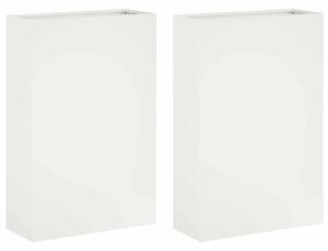 Doniczka ogrodowa 2 szt. Biały 50 x 20 x 75 cm Stal zimnogięta