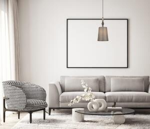 NEROM lampa wisząca czarna z porcelaną abażur szary 22cm 1xE27 PND-22374C-BK
