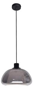 APIRO lampa wisząca klosz dymiony i biały 1xE27 wykończenie czarne PND-84638-BK-SG