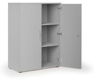 Szafa biurowa z drzwiami KOMBI, 2 półki, 1129x800x400 mm, szary