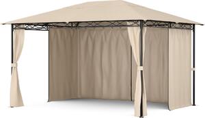 Blumfeldt Mondo Pavillon 3x4 – stalowa rama, z zasonami, odporne na warunki atmosferyczne zadaszenie, pawilon ogrodowy, nierdzewny, atwy monta, beowy