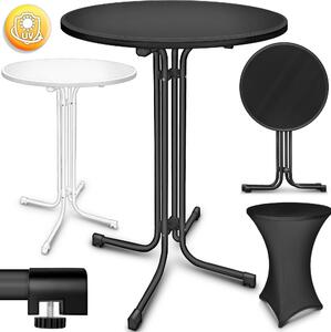 Tillvex® Gastro stó wysoki skadany Ø80cm czarny | stó bistro WYKOCZONY MONTAEM | stó skadany okrgy - stó imprezowy odporny na warunki atmosferyczne | stó ogrodowy wewntrzny i zewntrzny