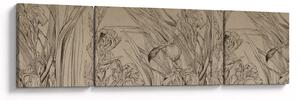 Obraz - Kontury roślin (170x50 cm)