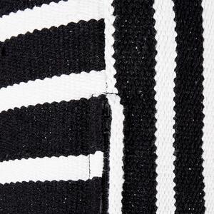 Poduszka podłogowa puf kwadratowa podnóżek bawełniana czarno-biała Settat Beliani