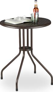 Relaxdays stó ogrodowy brzowy okrgy 74,0 cm