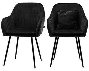 MebleMWM Krzesło welurowe C-892 z poduszką czarne