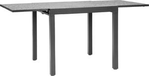 SucceBuy Rozkadany stó ogrodowy na patio Stó balkonowy (80-160 cm) wykonany ze stali wglowej i aluminium, stó jadalniany do obszarów zewntrznych, takich jak dziedziniec, taras, ogród lub weranda, wodoodporny, nono 68 kg, ciemnoszary