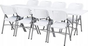Stó ogrodowy BDW z 8 stokami Skadany stó 240x75 cm z uchwytem do przenoszenia
