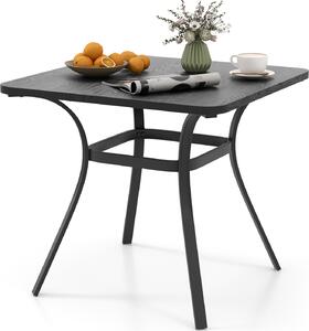 KOMFOTTEU stó ogrodowy 80x80cm, kwadratowy stó wykonany z metalu z 4 zakrzywionymi nogami, stó balkonowy dla 4 osób, stó boczny do ogrodu przydomowego na zewntrz