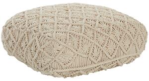 Poduszka podłogowa puf kwadratowa podnóżek bawełniana beżowa Berrechid Beliani