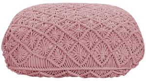 Poduszka podłogowa puf kwadratowa podnóżek bawełniana różowa Berrechid Beliani