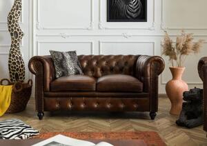 CHESTERFIELD Sofa #102 Skóra naturalna 162x82x76 cm