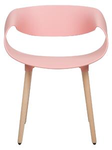 Zestaw 2 krzeseł tworzywo sztuczne drewniane nogi jasnoróżowy Charlotte Beliani