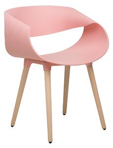 Zestaw 2 krzeseł tworzywo sztuczne drewniane nogi jasnoróżowy Charlotte Beliani