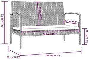 Zestaw Mebli Ogrodowych Komplet Wypoczynkowy Z Poduszkami 8-Częściowy Szary Rattan Na Taras Balkon Ogród