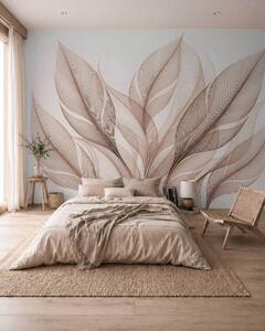 Fototapety Elegancka kompozycja botaniczna z dużymi, stylizowanymi liśćmi, Tapety Wyjątkowe, w09944 : Uwalls.pl