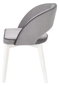 Szare drewniane krzesło gięte z białymi nóżkami - Sidal