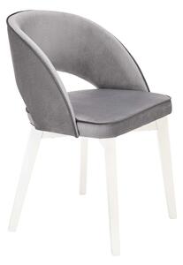 Szare drewniane krzesło z białymi nóżkami - Sidal