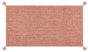 Dywan bawełniany ręcznie robiony 80 x 150 cm pomarańczowy Mugla Beliani