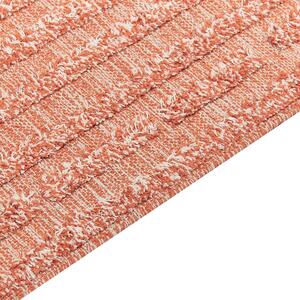 Dywan bawełniany ręcznie robiony 80 x 150 cm pomarańczowy Mugla Beliani