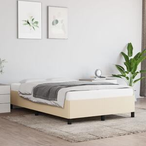 Rama łóżka, kremowa, 120x200 cm, obita tkaniną