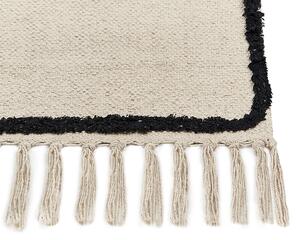 Dywan bawełniany tuftowany ze wzorem art line 80 x 150 cm beżowy Konur Beliani