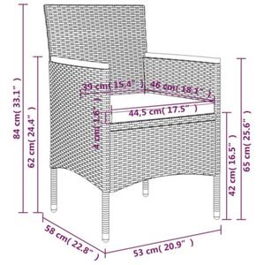 Zestaw Mebli Ogrodowych Komplet Jadalniany Z Poduszkami 5-Częściowy Czarny Metal Na Taras Balkon Ogród