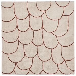 Dywan bawełniany tuftowany geometryczny wzór 200x200cm beżowo-brązowy Avdan Beliani