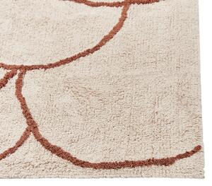 Dywan bawełniany tuftowany geometryczny wzór 200x200cm beżowo-brązowy Avdan Beliani