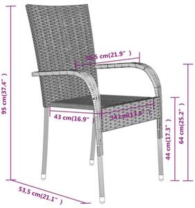 Zestaw Mebli Ogrodowych Komplet Jadalniany 7-Częściowy Czarny Rattan Na Taras Balkon Ogród