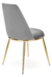 Szare tapicerowane welurem krzesło glamour - Gasso