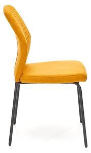 Musztardowe pikowane krzesło do salonu - Rimo